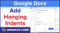 hanging indentation google docs
